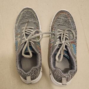 Air Balance Gray and Blue Lace Up Running Shoe Athletic Sneakers Womens Size 7